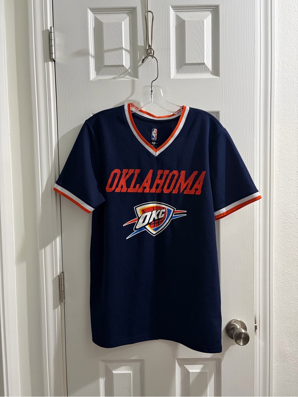 NBA Navy White Orange Jersey with NBA Logo